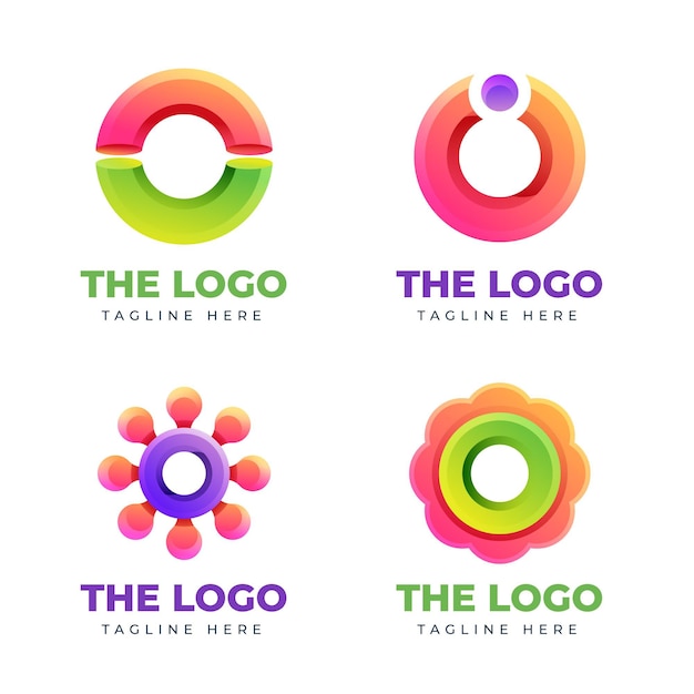 Коллекция шаблонов градиентных логотипов