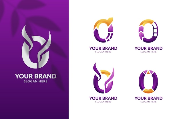 Free vector gradient o logos template set