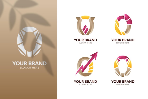 Free vector gradient o logos template set