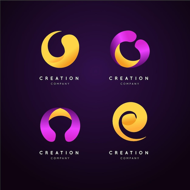 Free vector gradient o logos template set