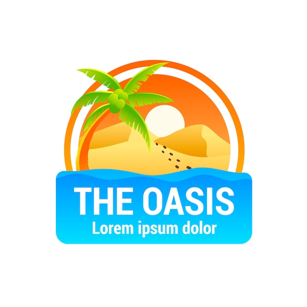 Free vector gradient oasis logo template design