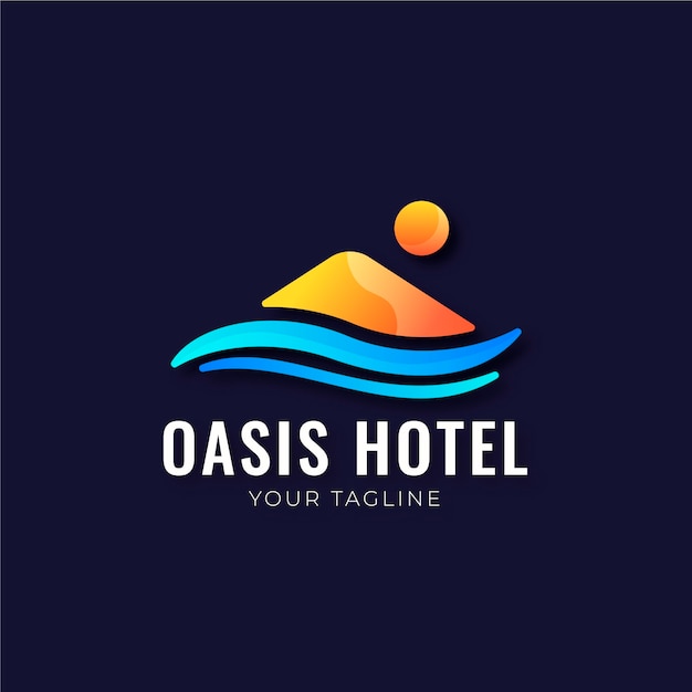 Бесплатное векторное изображение Шаблон логотипа градиентного оазиса