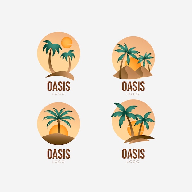 Free vector gradient oasis logo template