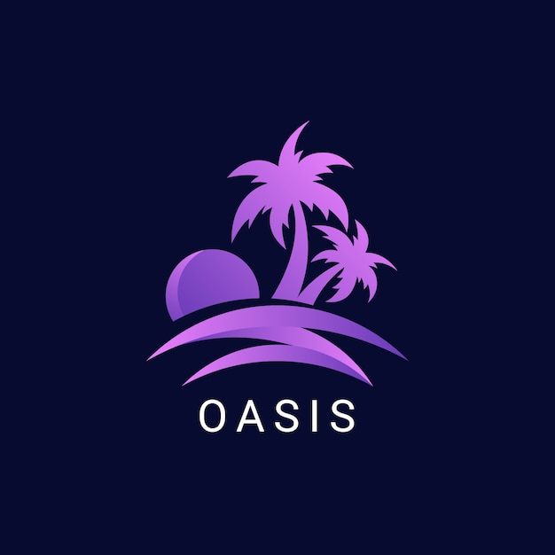 Vettore gratuito modello di logo dell'oasi sfumata