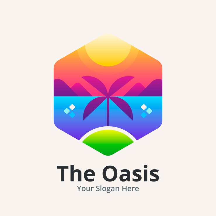 Free Vector gradient oasis logo template