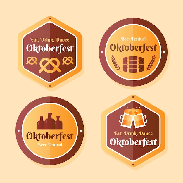 Collezione di distintivi dell'oktoberfest sfumato