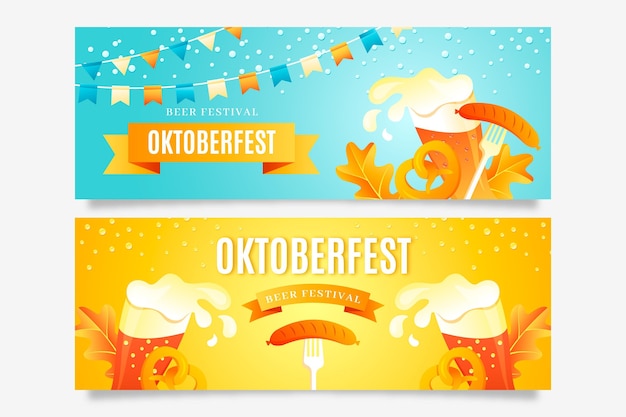 Set di banner oktoberfest sfumati