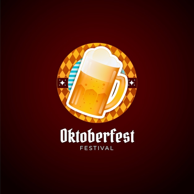 Gradient oktoberfest logo template