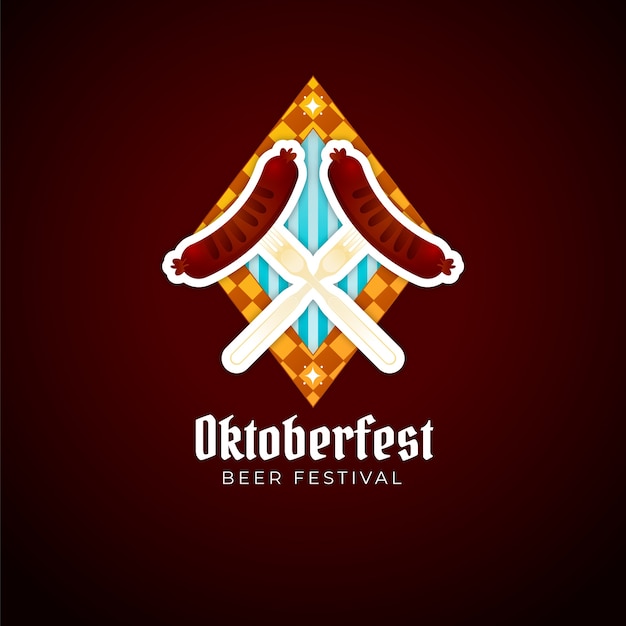 Free vector gradient oktoberfest logo template