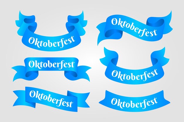 Vettore gratuito collezione di nastri oktoberfest sfumati