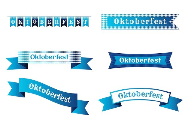 Free vector gradient oktoberfest ribbons collection