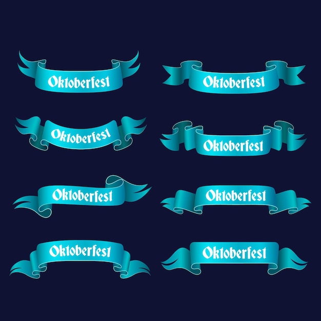 Free vector gradient oktoberfest ribbons collection