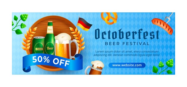 Free vector gradient oktoberfest social media cover template