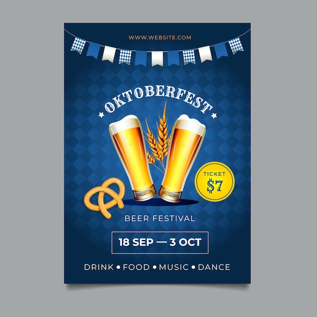 Gradient oktoberfest vertical poster template