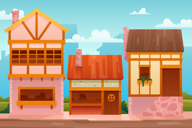 Free vector gradient old village illustration