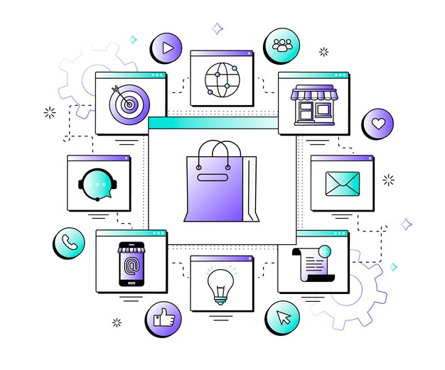 Gradient omnichannel illustration