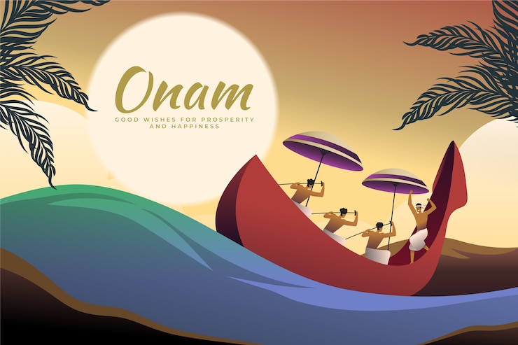 Free Vector gradient onam background