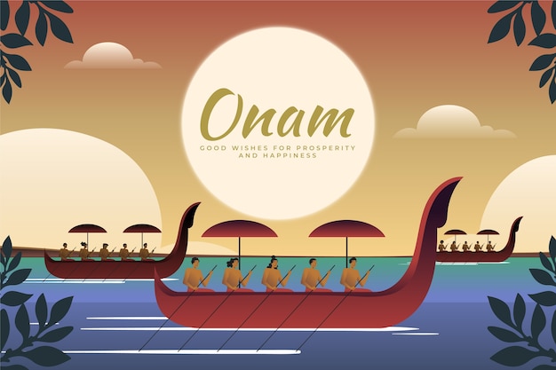 Free vector gradient onam background