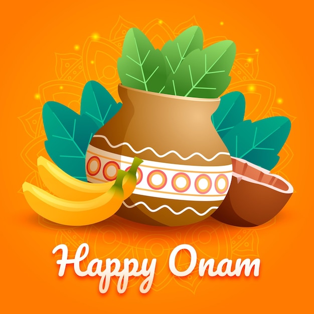 Free vector gradient onam illustration