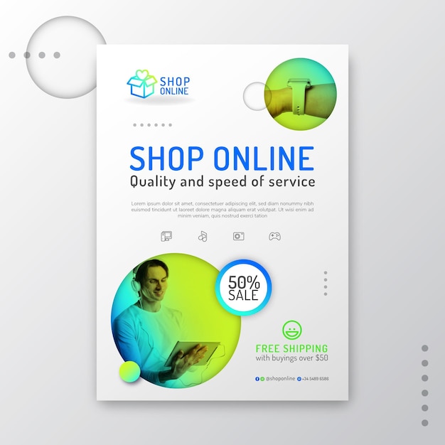 Gradient online shopping flyer