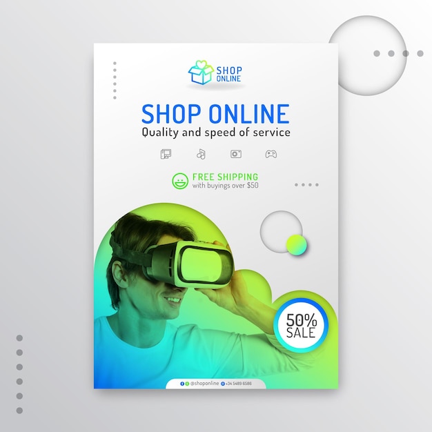 Gradient online shopping poster