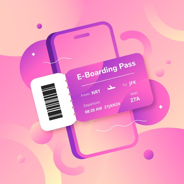 Gradient online ticket illustration