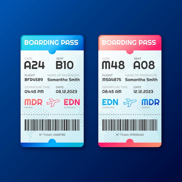 Free vector gradient online ticket template