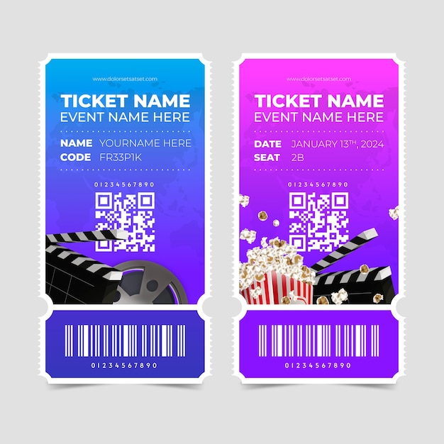 Gradient online ticket template