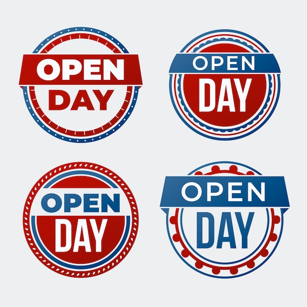 Free vector gradient  open day badges