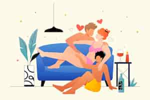 Free vector gradient  open relationship illustration