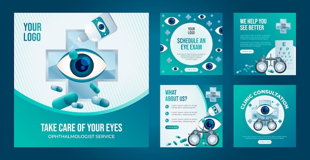 Free vector gradient ophthalmologist instagram post