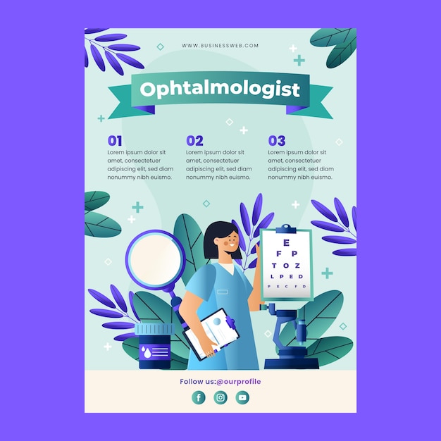 Gradient ophthalmologist poster template