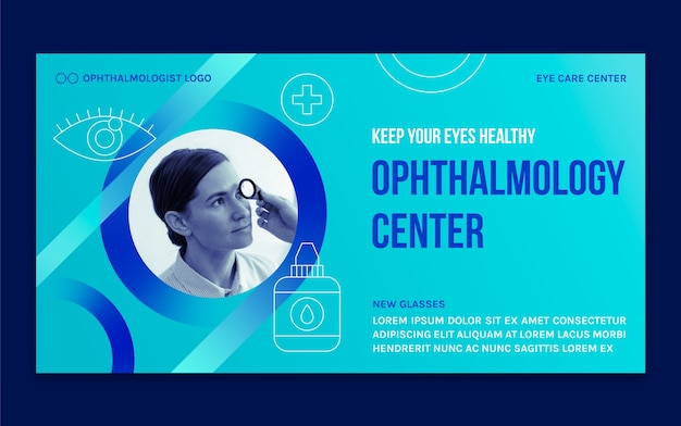Free vector gradient ophthalmologist social media post template