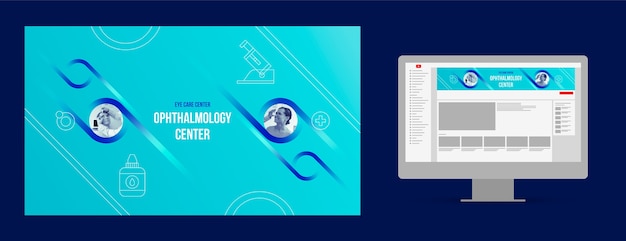 無料ベクター グラデーション眼科医のyoutubeチャンネルアート