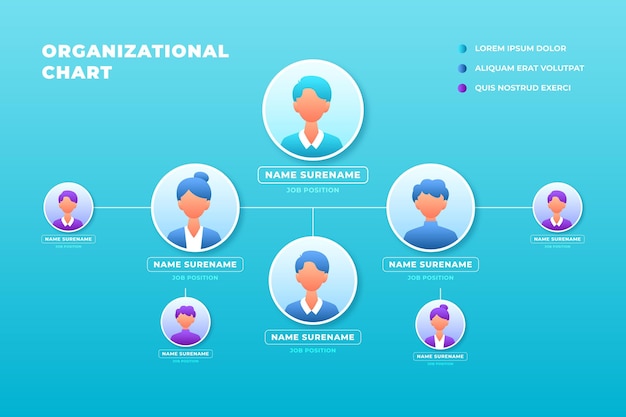 Gradient organizational chart graphics