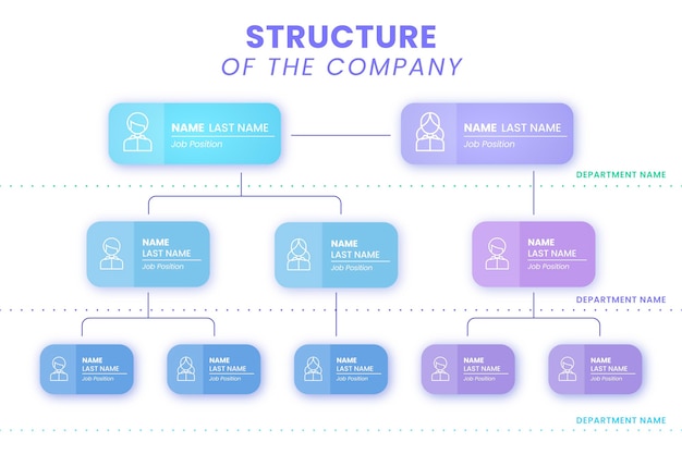 Free vector gradient organizational chart infographic