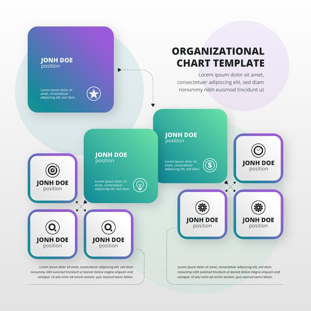 그라디언트 조직도 infographic