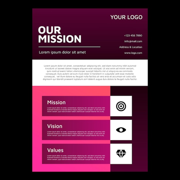 Gradient our mission flyer template