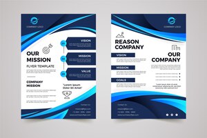 Free vector gradient our mission flyers template
