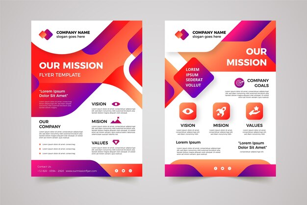 Gradient our mission flyers template