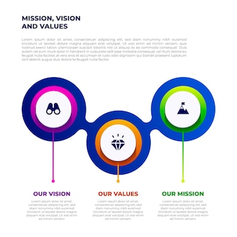 Free Vector | Gradient our mission infographics with details