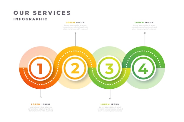 Vettore gratuito gradiente il nostro design infografico dei servizi