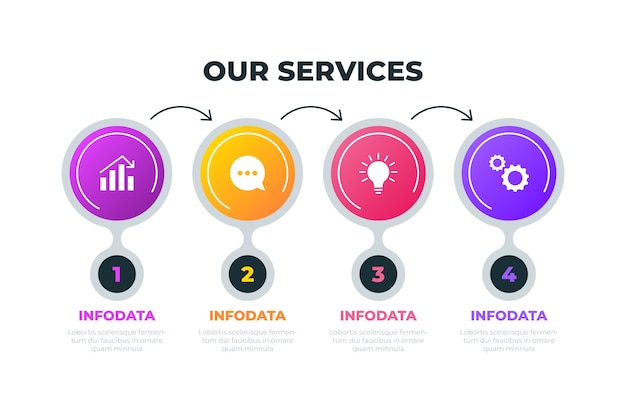Gradient our services infographic design