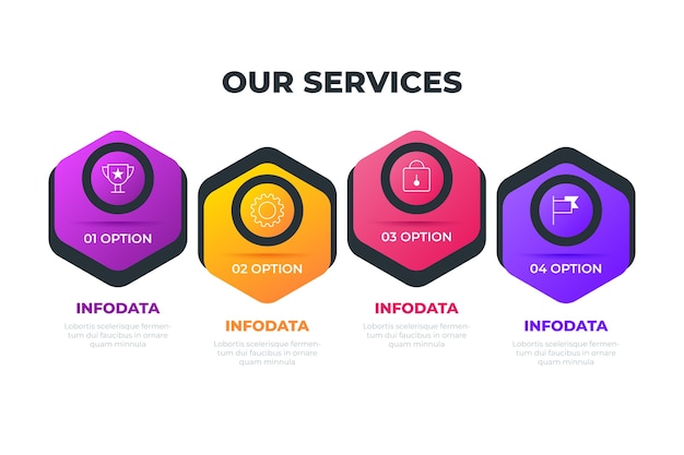 Gradiente il nostro design infografico dei servizi