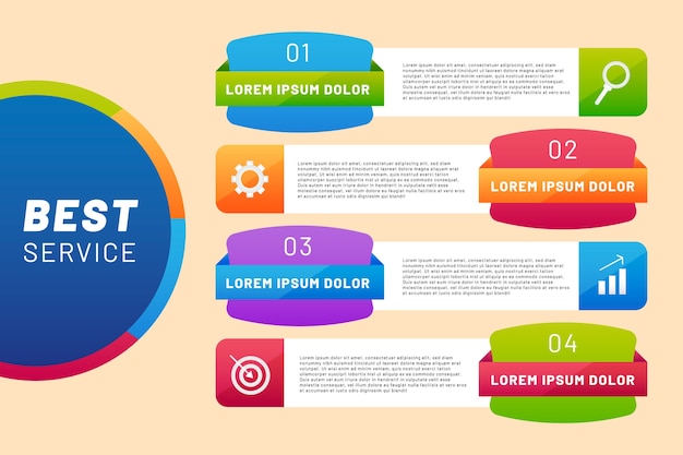 Free vector gradient our services infographic