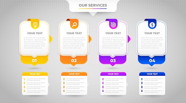 Free vector gradient our services infographic