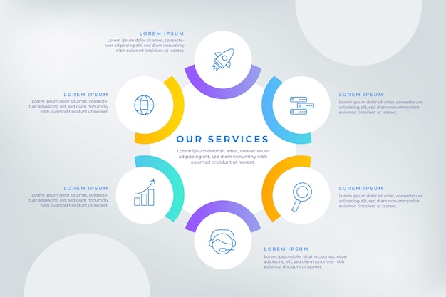 Gradient our services infographic