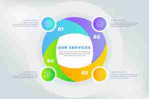 Free vector gradient our services infographic