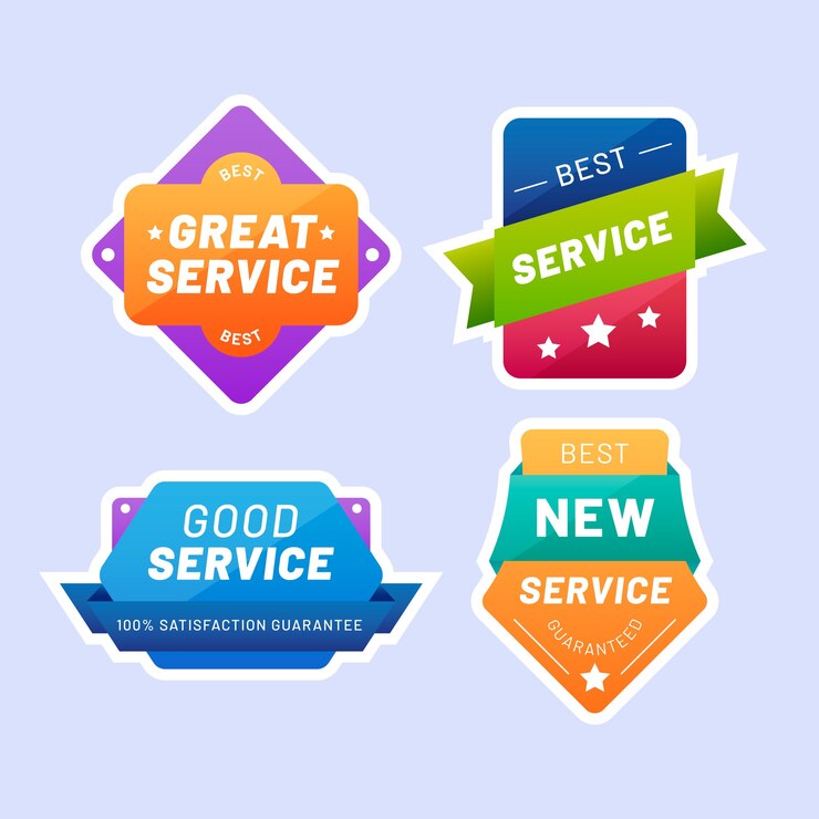Free Vector gradient our services label collection
