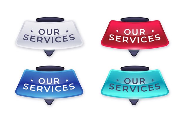 Gradient our services label collection